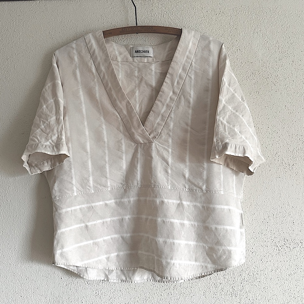 Anecdote Tan Striped Pullover shirt